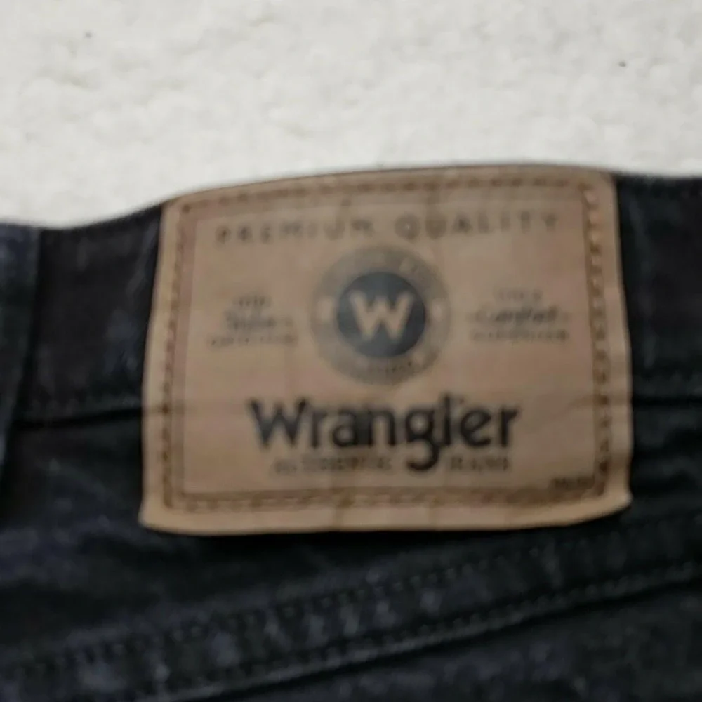 Wrangler 855SHCP Jeans Mens 38x29 Black Regular Fit Straight Stretch Denim Pants
